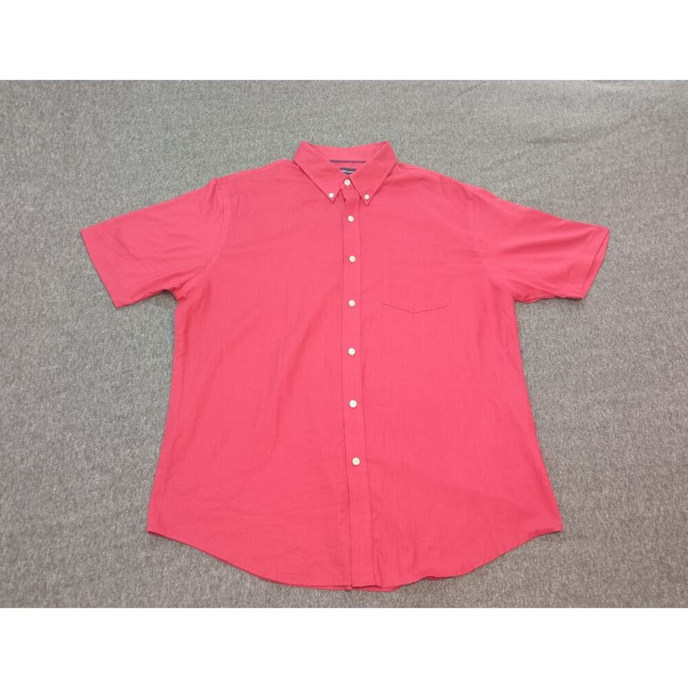 Croft & Barrow Men's Shirt Button Up Red Short Sleeve Size Large NWOT